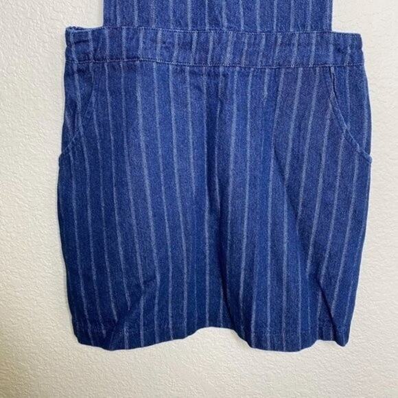 Umgee Railroad Stripe Denim Overall Dress Small - Picture 3 of 8